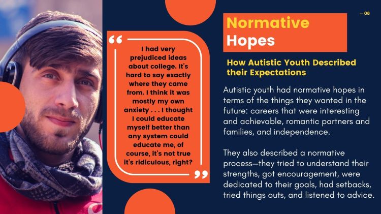 A young man, the man has headphones on and wearing a scarf around the nick and a red jacket.